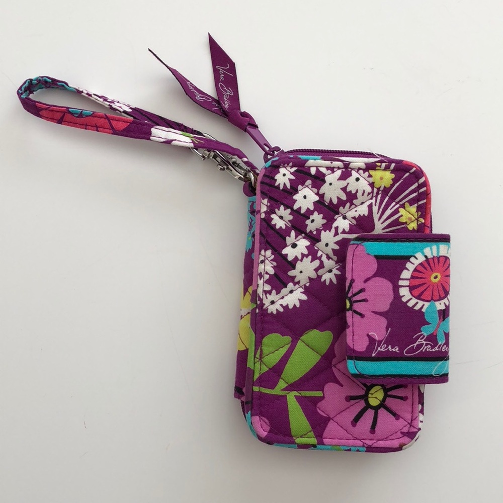 VERA BRADLEY Purple Wallet Clutch w/strap.